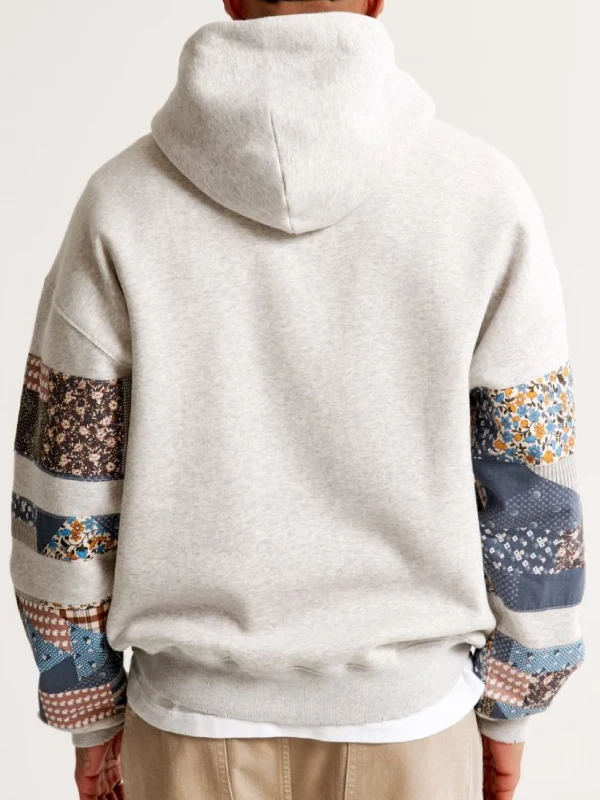 Patchwork hoodie mens best sale