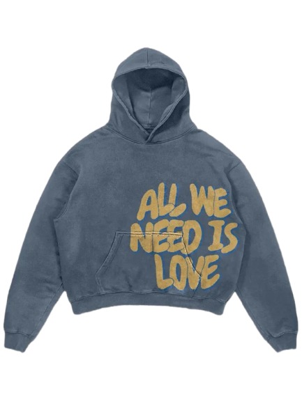 All We Need Is Love Hoodie Blue