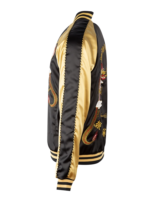 Bruce Lee JFGF Institute Embroidered Satin Bomber Jacket