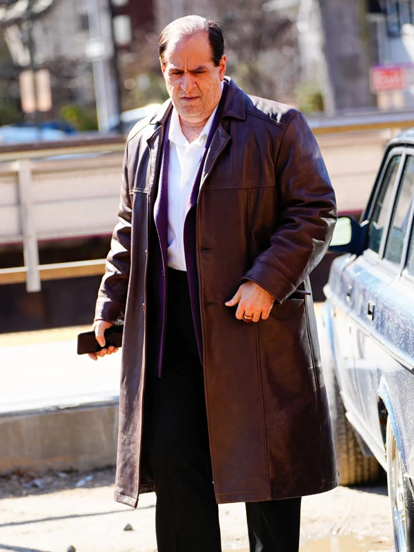 Colin Farrell Brown Leather Coat The Penguin