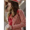 Emily in Paris S04 Emily Copper Red Stripe Cotton Blazer