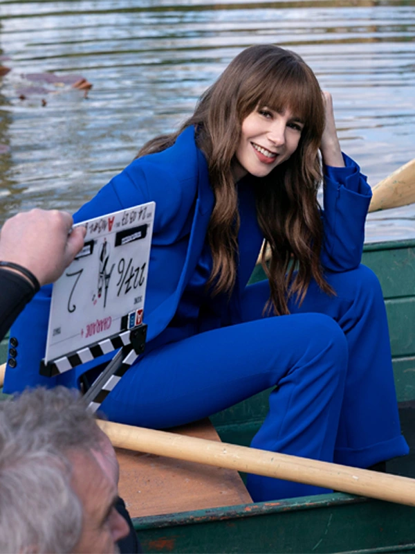 Emily in Paris S04 Lily Collins Blue Suit