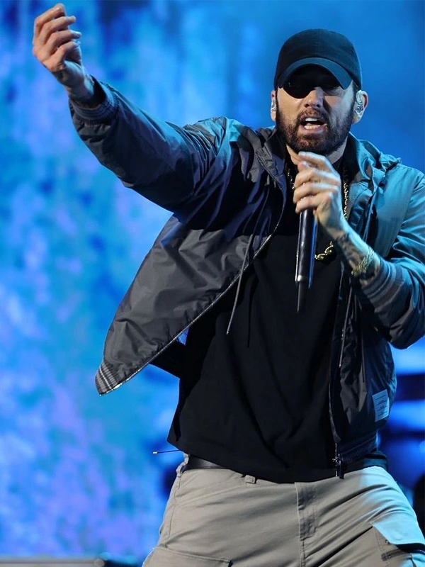 Eminem Grey Bomber Jacket with Hood