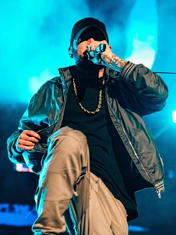 Eminem Hooded Bomber Grey Jacket