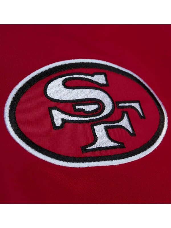 Faithful to the Bay 49ers Satin Varsity Jacket Red & Gold