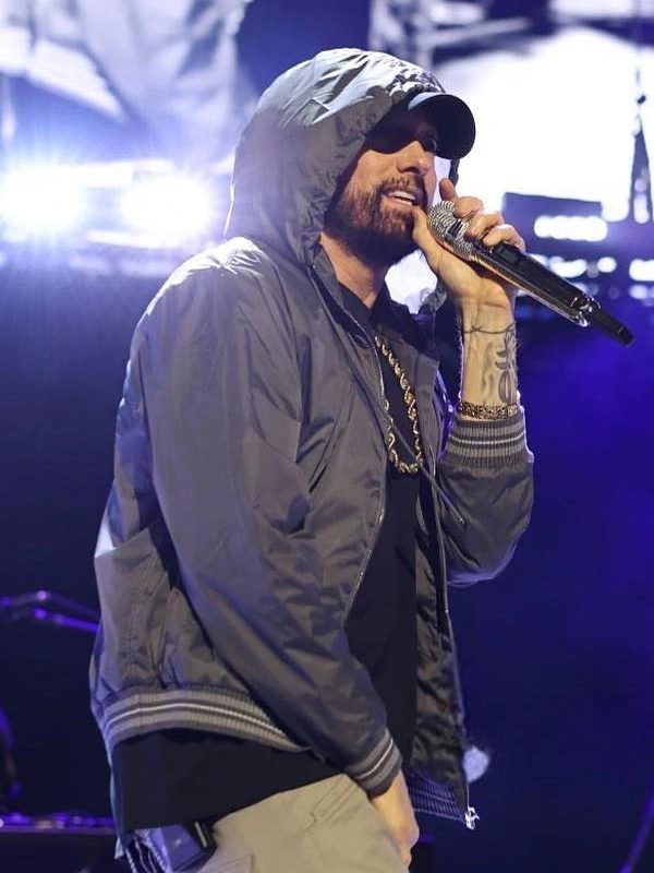 Grey Hooded Bomber Jacket Eminem