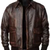 Handmade Men's A2 Aviator Flight US Navy Bomber Distressed Chocolate Brown Genuine Leather Jacket