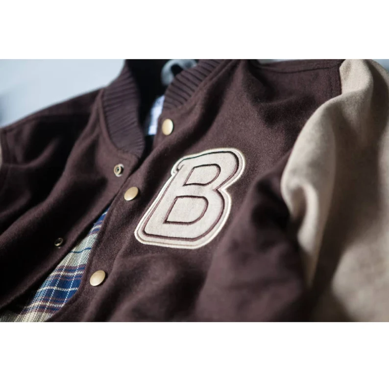 Hotline Miami Payday 2 Brown B logo Varsity Jacket