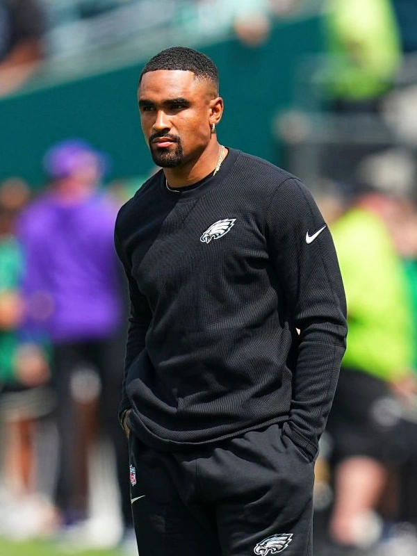 Jalen Hurts Philadelphia Eagles Black Sideline Coaches Long Sleeves T-shirt