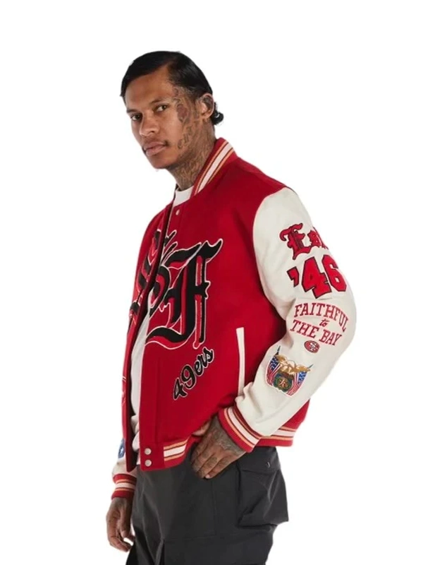 Jeff Hamilton 49ers Wool and Leather Varsity Jacket