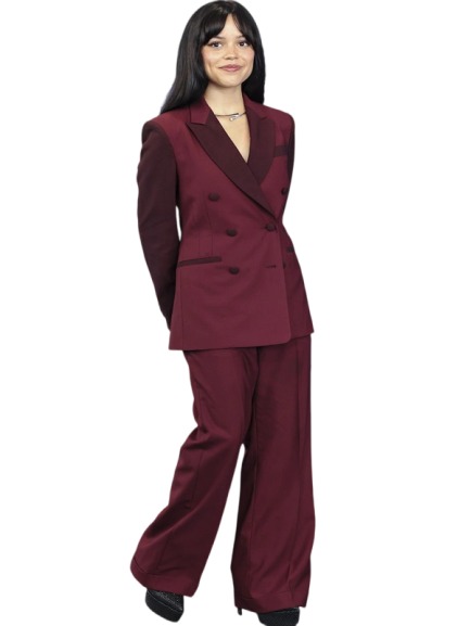 Jenna Ortega Maroon Suit