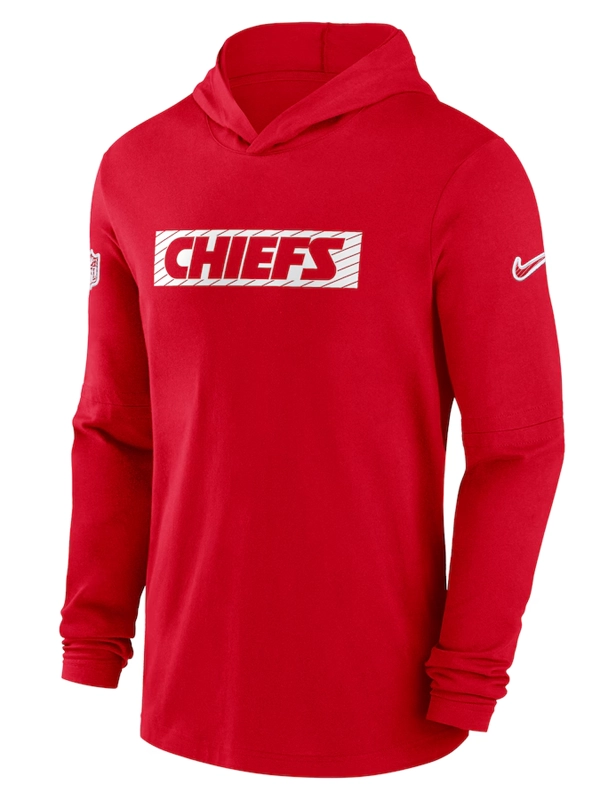 Kansas City Chiefs Red Sideline Hoodie Performance Long Sleeve T-Shirt