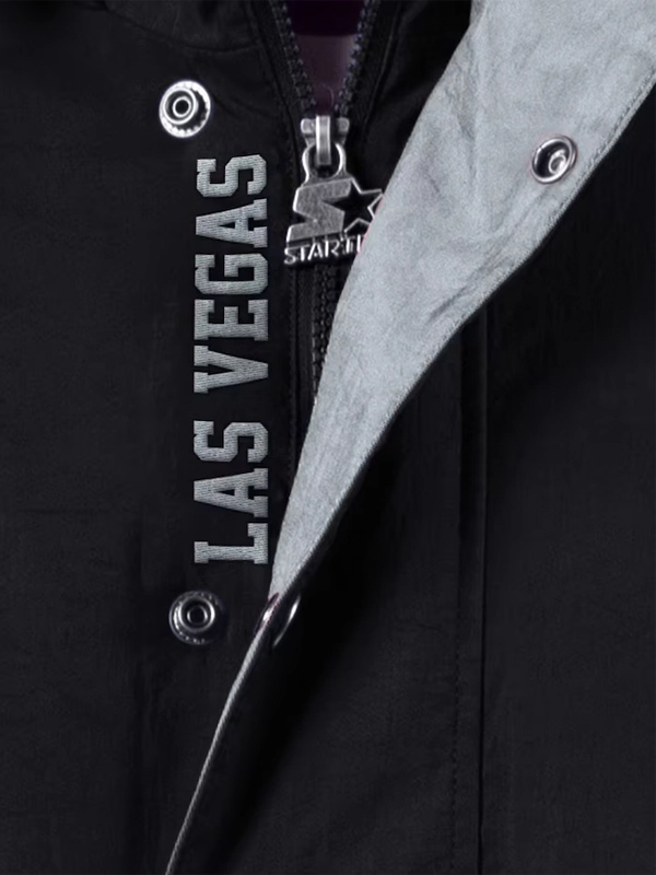 Las Vegas Raiders Black & Silver Starter Half-Zip Jacket