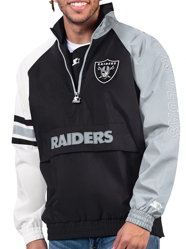 Las Vegas Raiders Half Zip Pullover Starter Jacket