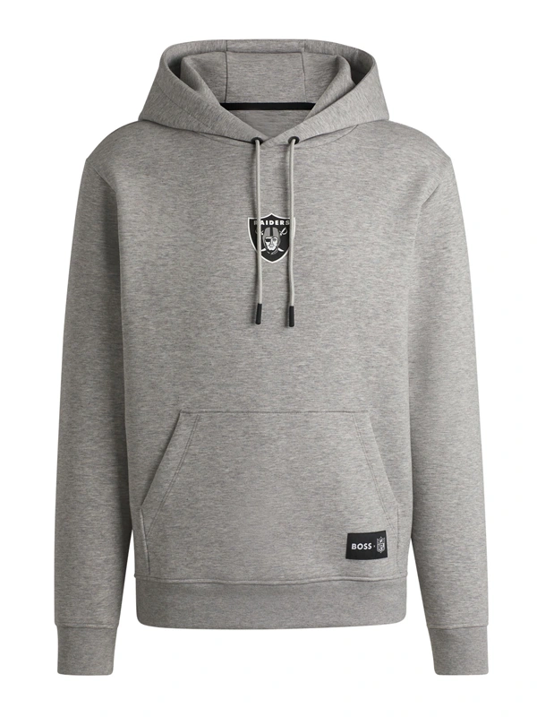 Las Vegas Raiders Hugo Boss Woodson Hoodie Grey and Black