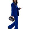 Lily Collins Emily in Paris Blue Suit