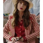 Lily Collins Emily in Paris S04 Red Stripe Blazer