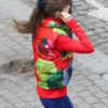 Lily Collins Emily in Paris S04 Red Printed Puffer Vest