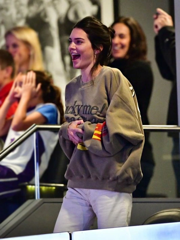 Lucky Me See I Ghosts Kendall Jenner Brown Crewneck Sweatshirt