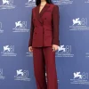 Maroon Jenna Ortega Suit