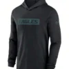 Men's Nike Black Philadelphia Eagles Sideline Hoodie Performance Long Sleeve T-Shirt