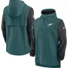 Men's Nike GreenBlack Philadelphia Eagles Sideline Player Quarter-Zip Hoodie