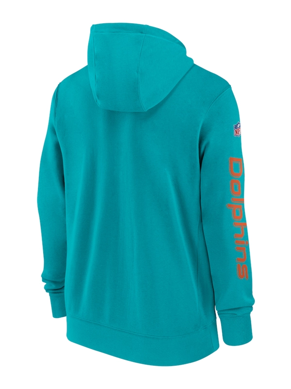 Miami Dolphins Sideline Club Blue Full-Zip Hoodie