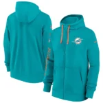 Miami Dolphins Sideline Club Full-Zip Hoodie