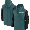 NIKE PHILADELPHIA EAGLES SIDELINE PRE GAME HALF ZIP HOODIE JACKET