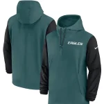 Philadelphia Eagles Sideline Pre-Game Half-Zip Hoodie Jacket