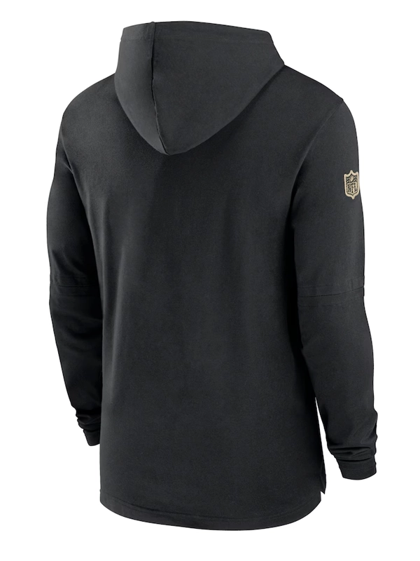 New Orleans Saints Black Sideline Hoodie Long Sleeve T-Shirt