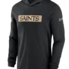 New Orleans Saints Sideline Hoodie Performance Long Sleeve T-Shirt