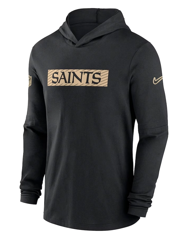 New Orleans Saints Sideline Hoodie Performance Long Sleeve T-Shirt