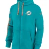 Nike Aqua Miami Dolphins 2024 Sideline Club Full-Zip Hoodie