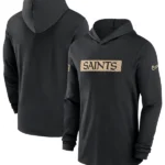 New Orleans Saints Sideline Hoodie Performance Long Sleeve T-Shirt