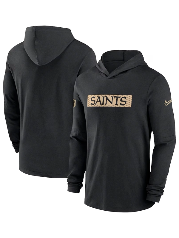 Nike Black New Orleans Saints Sideline Hoodie Performance Long Sleeve T-Shirt