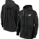 Philadelphia Eagles Black Sideline Club Full-Zip Hoodie