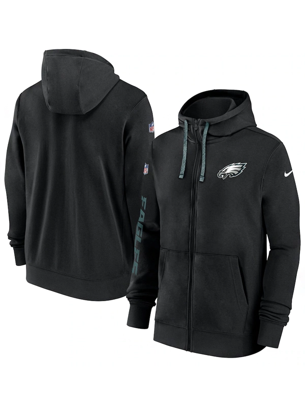 Nike Black Philadelphia Eagles Sideline Club Full-Zip Hoodie