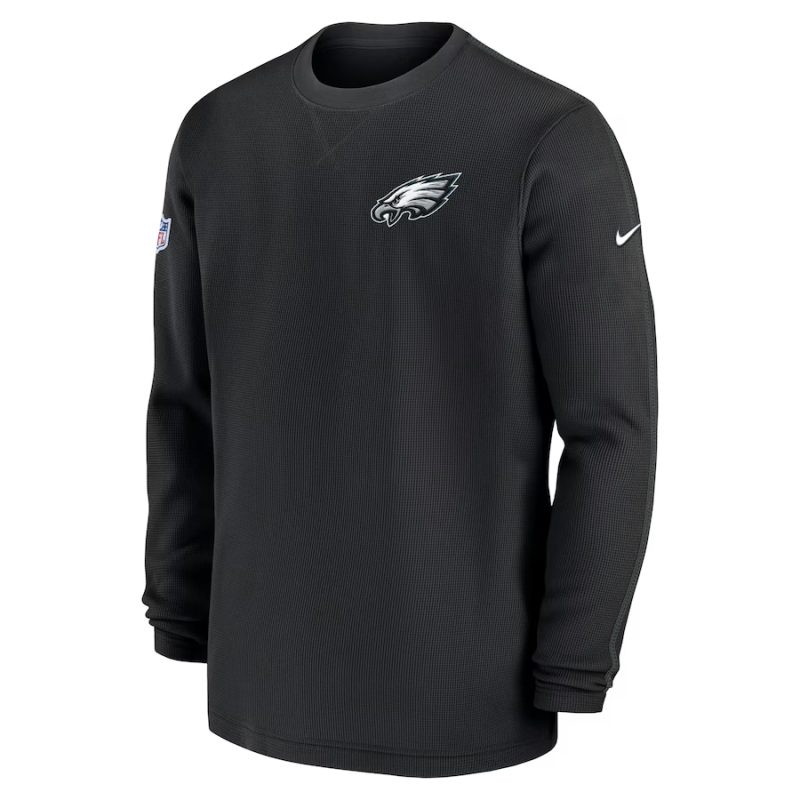 Nike Black Philadelphia Eagles Sideline Coaches Long Sleeves T-shirt