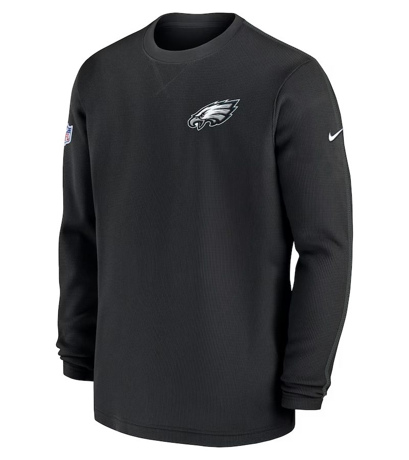 Nike Black Philadelphia Eagles Sideline Coaches Long Sleeves T-shirt