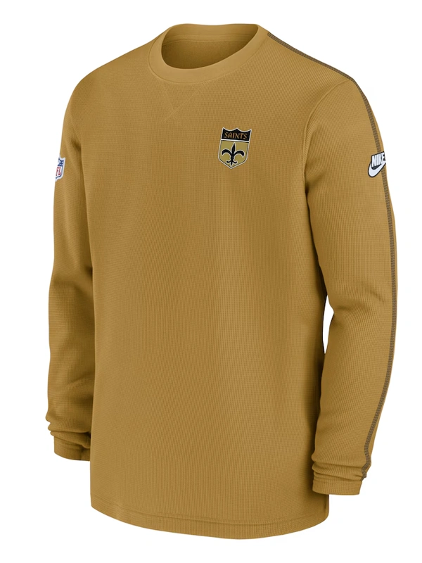 Nike Gold New Orleans Saints Alternate Logo Coach Long Sleeve T-Shirt