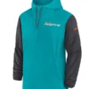 Nike Miami Dolphins Sideline Pre-Game Half-Zip Hoodie Jacket Blue and Black