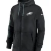 Nike Philadelphia Eagles Black Sideline Club Full-Zip Hoodie