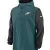 Nike Philadelphia Eagles GreenBlack Sideline Player Quarter-Zip Hoodie