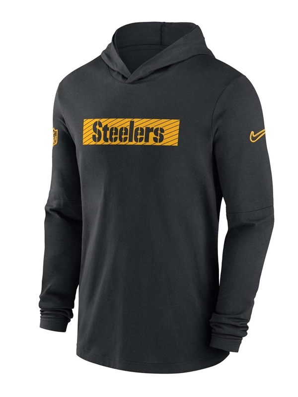 Nike Pittsburgh Steelers Black Sideline Hoodie Performance Long Sleeve T-Shirt