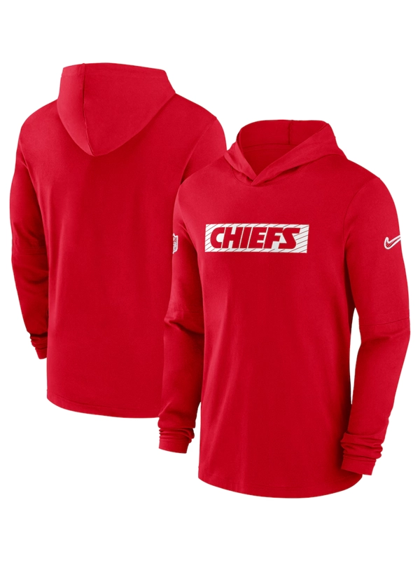 Nike Red Kansas City Chiefs Sideline Hoodie Performance Long Sleeve T-Shirt