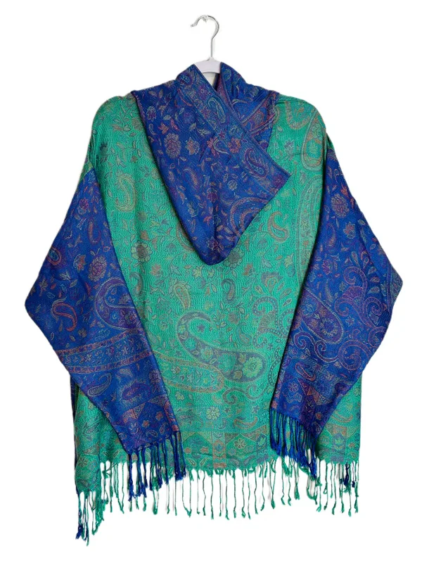 Pashmina Green & Blue Hoodie