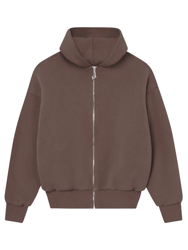 Perplex Borwn Zip Hoodie