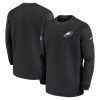 Philadelphia Eagles Black Sideline Coaches Long Sleeves T-shirt