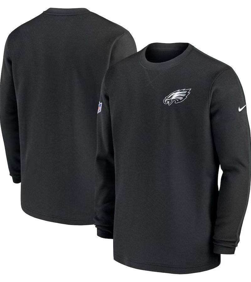 Philadelphia Eagles Black Sideline Coaches Long Sleeves T-shirt